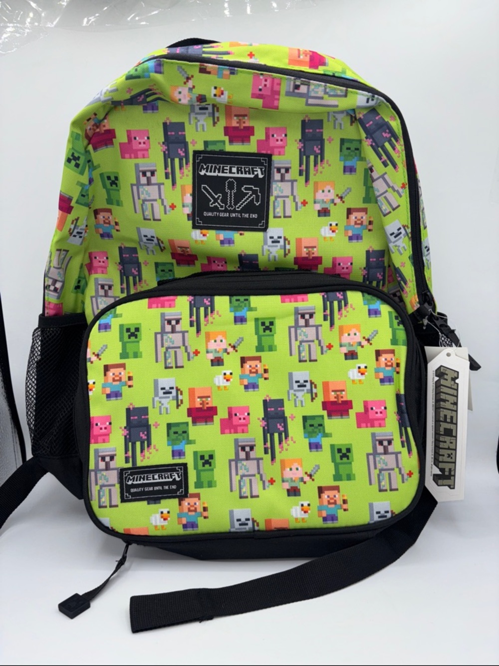 NWT JINX Minecraft Overworld Sprite Backpack with Detatchable Lunch Bag Set